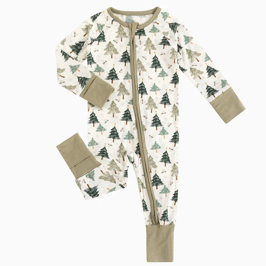 Christmas Trees Bamboo Sleeper Onesies