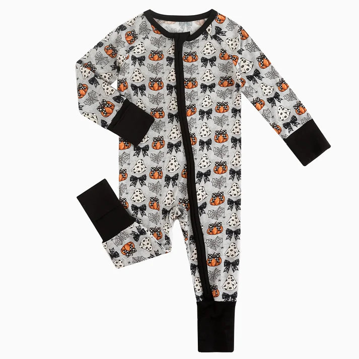 Ghost and Bows Bamboo Sleeper Onesies