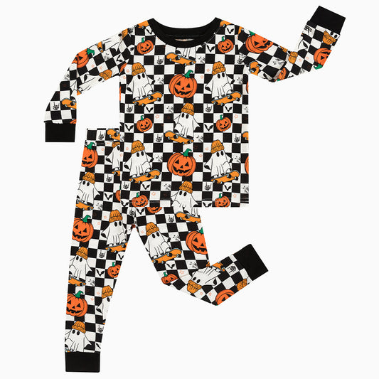 Halloween Skateboard Ghost Toddler Pajamas