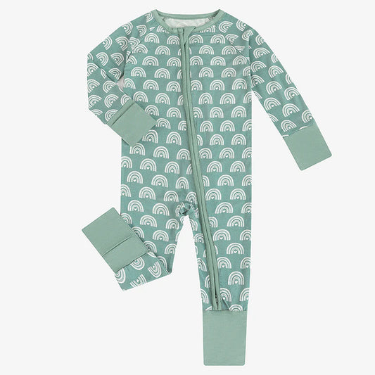 Teal Rainbow Hearts Baby Sleeper