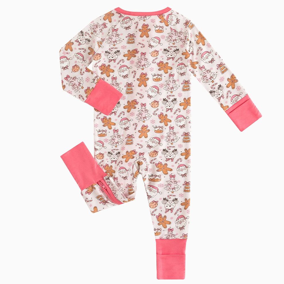 Christmas Pink Gingerbread Baby Sleeper