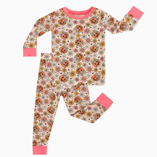 Halloween Pumpkin Flower Toddler Pajamas