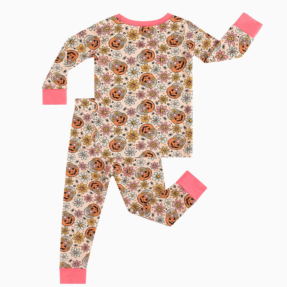 Halloween Pumpkin Flower Toddler Pajamas