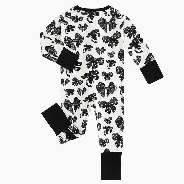 Black Bows Bamboo Sleeper Onesies