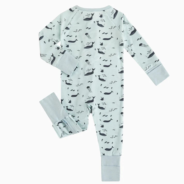 Jellyfish Dolphin and Whales Bamboo Sleeper Onesies