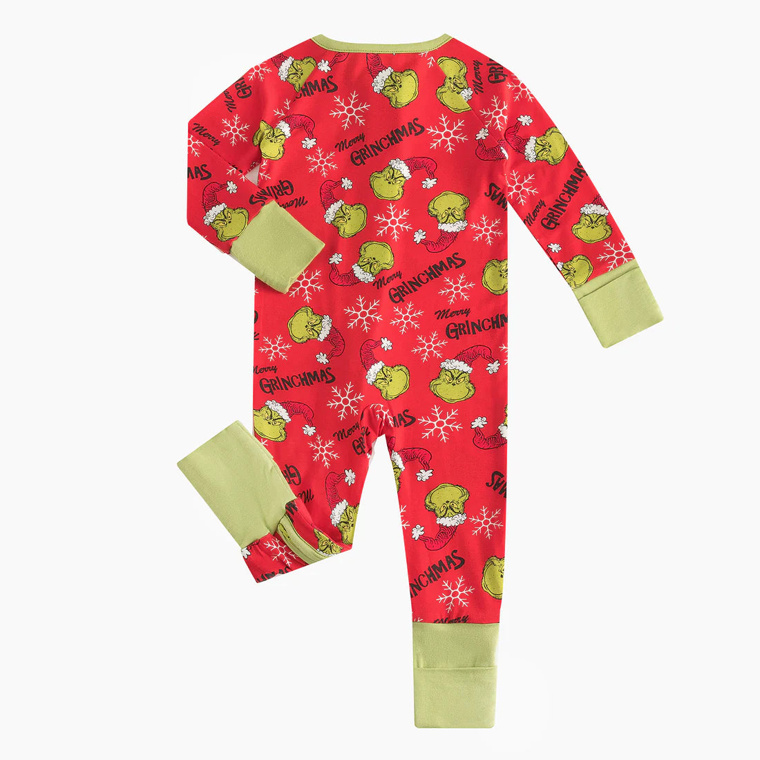 Red Christmas Grouch Bamboo Sleeper Onesies