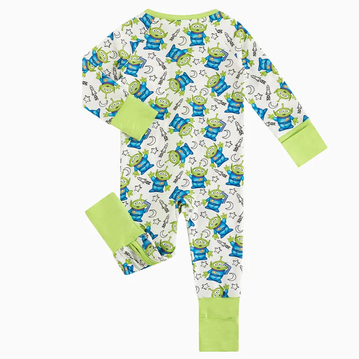 Green Alien Bamboo Sleeper Onesies