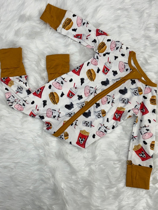 "Eat More Chicken" Bamboo Sleeper Onesie