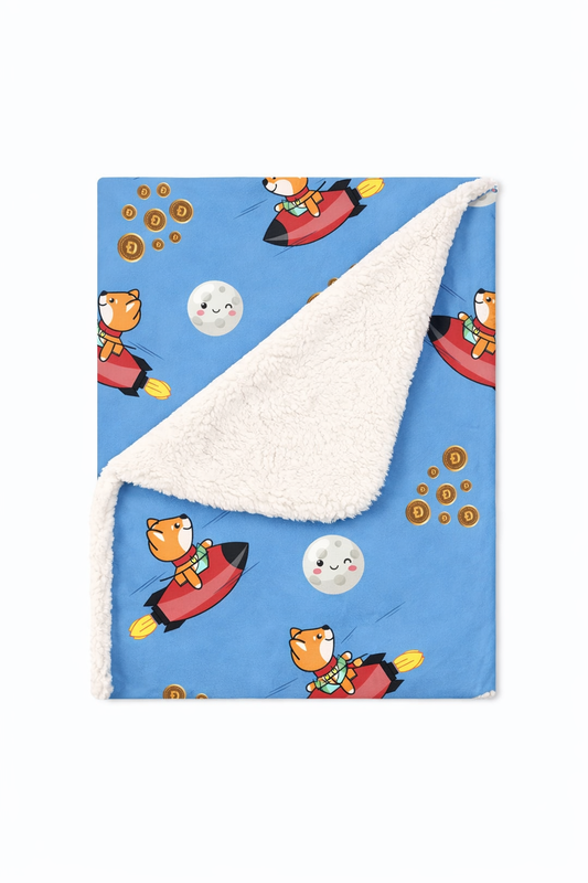 Doge to the Moon Bamboo Blanket