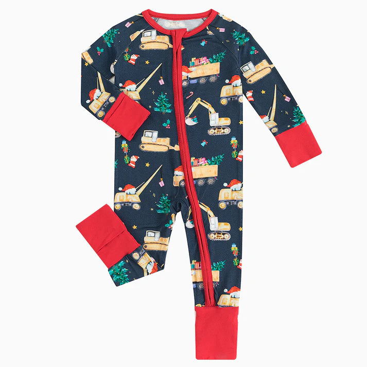 Christmas Construction Bamboo Sleeper Onesies