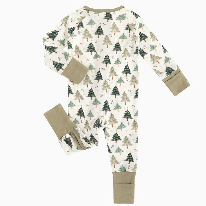 Christmas Trees Bamboo Sleeper Onesies