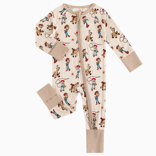 Cowboy and Cowgirl Bamboo Sleeper Onesies