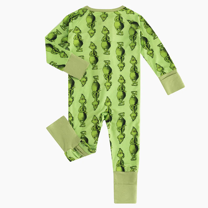 Christmas Green Grouch Bamboo Sleeper Onesies
