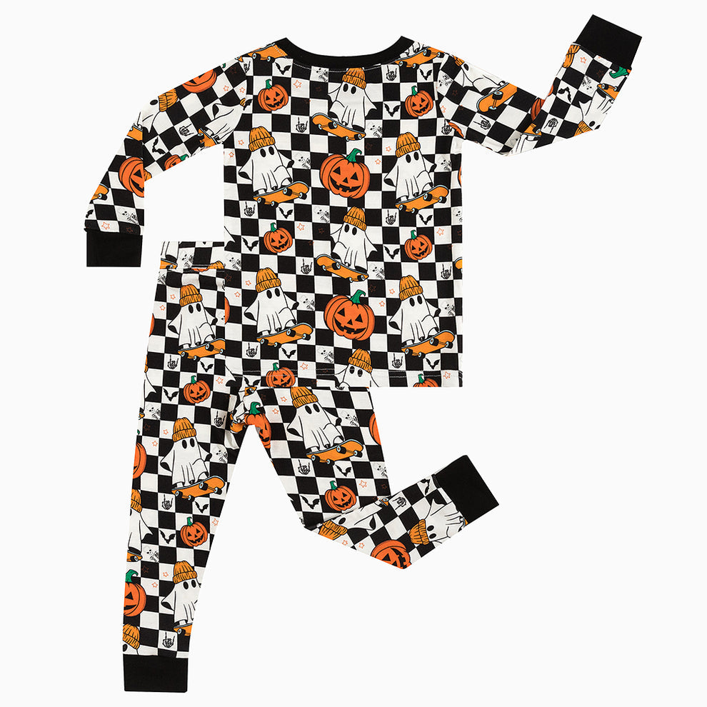 Halloween Skateboard Ghost Toddler Pajamas