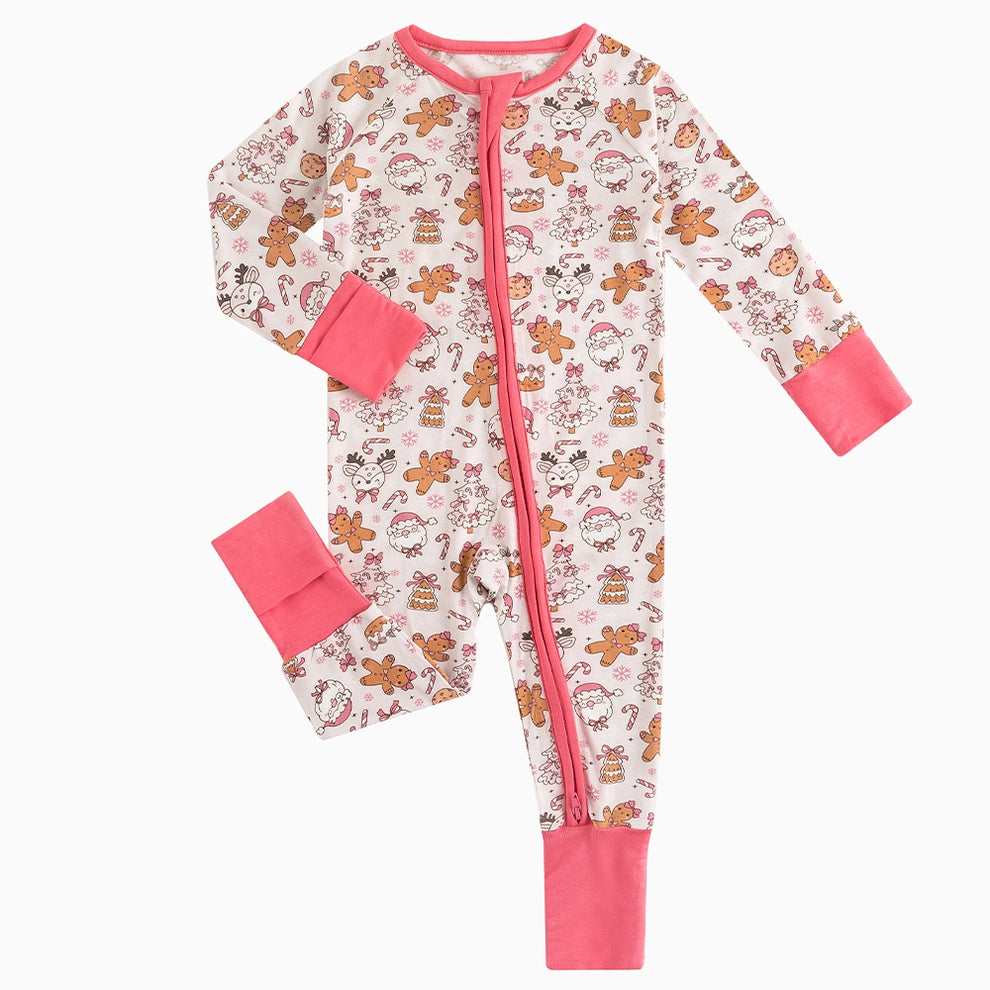 Christmas Pink Gingerbread Baby Sleeper