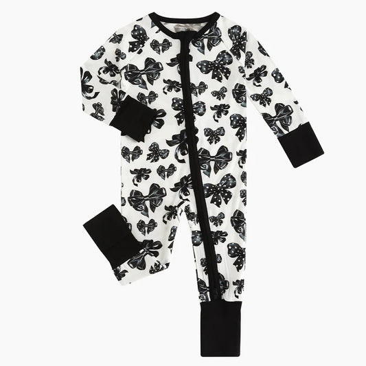 Black Bows Bamboo Sleeper Onesies