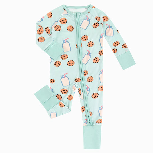 Milk and Cookies Bamboo Sleeper Onesies