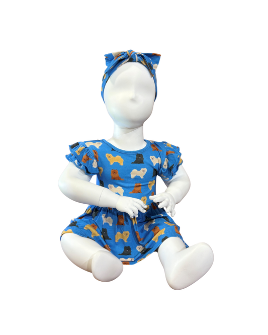 Chow Lover Ruffle Romper
